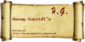 Havay Gusztáv névjegykártya