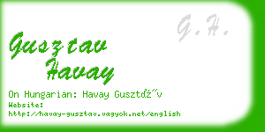 gusztav havay business card